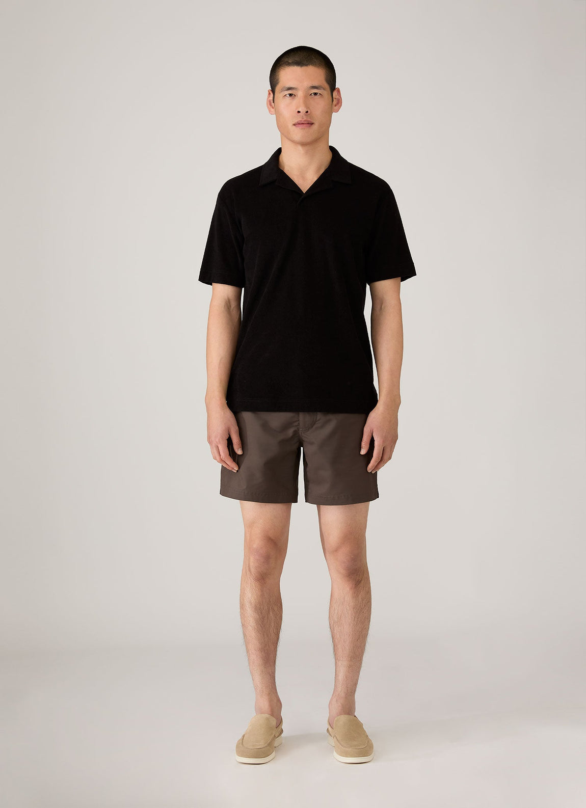Men's Tailored Swim Shorts in Dark Walnut