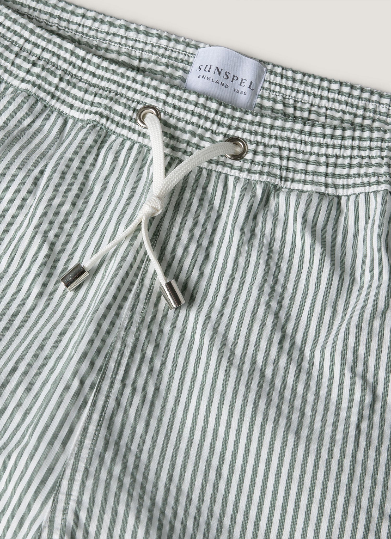 Men's Drawstring Swim Shorts in Dusk Green/White