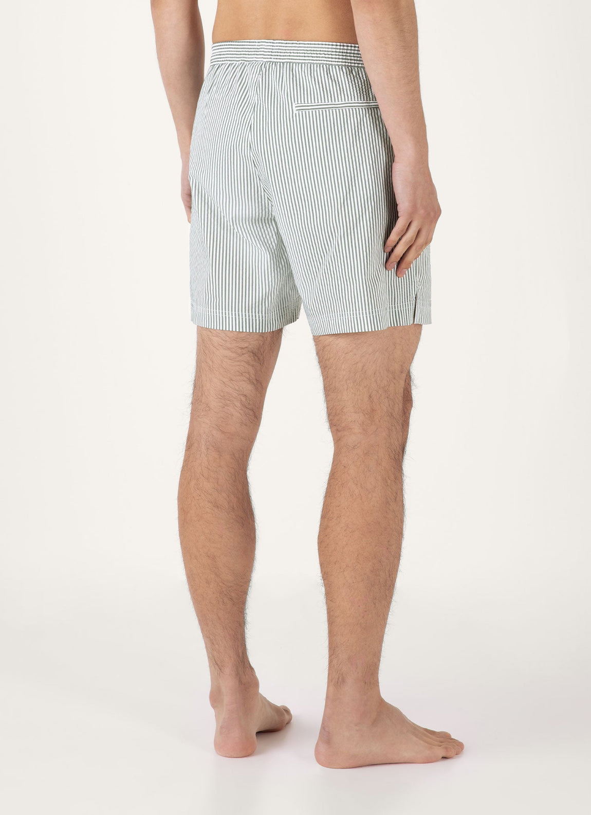 Men's Drawstring Swim Shorts in Dusk Green/White