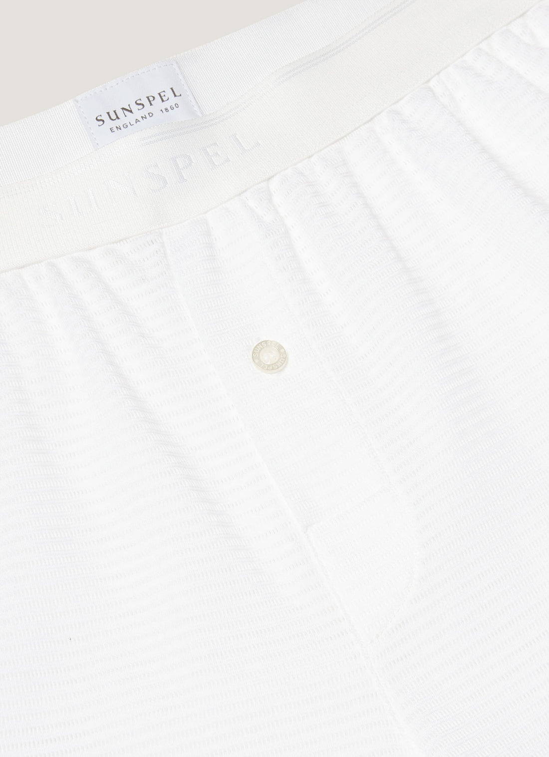 Men's Cellular Cotton One-Button Boxer Short in White