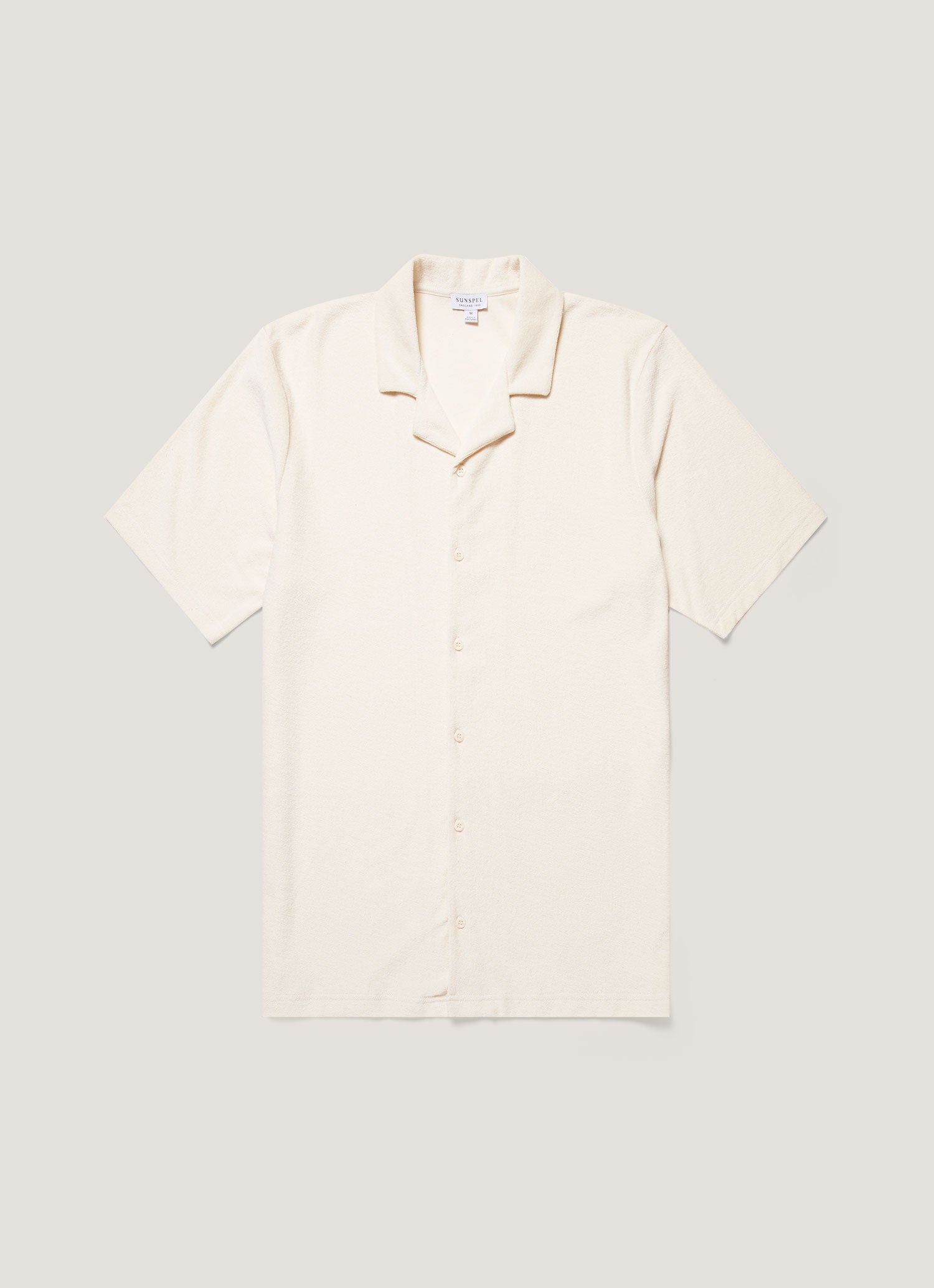 Men's Undyed Towelling Camp Collar Shirt in Undyed