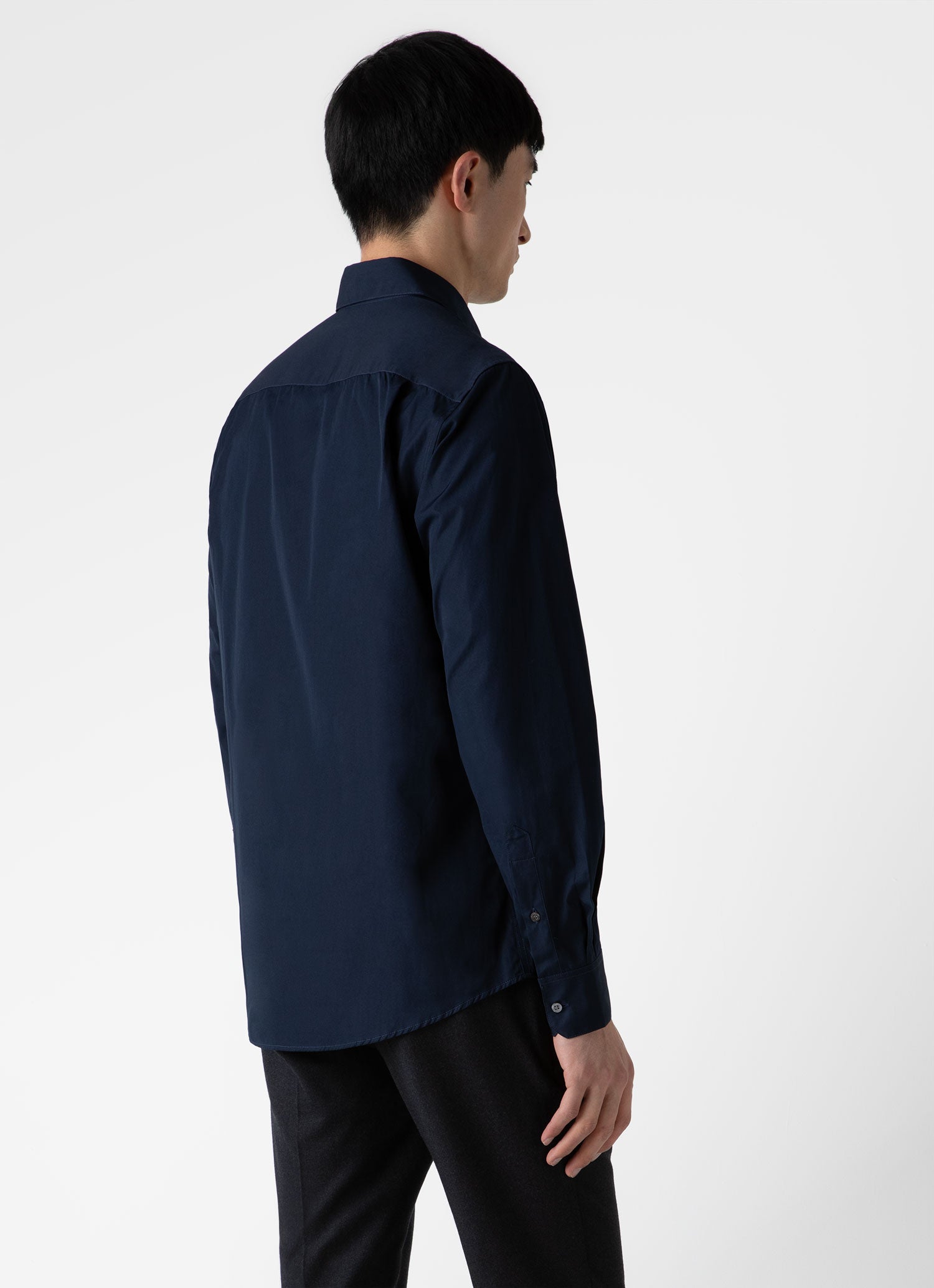 Men's Sea Island Cotton Shirt in Navy Sunspel