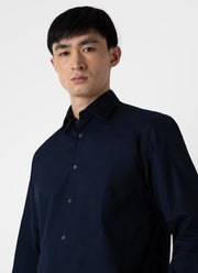 Men's Sea Island Cotton Shirt in Navy