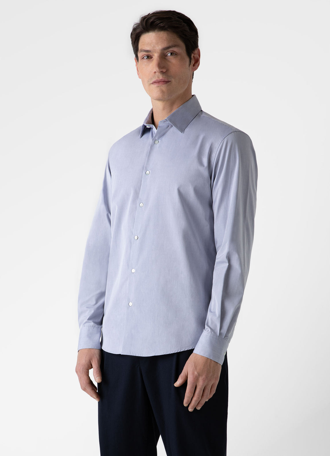 Men's Sea Island Cotton Shirt in Light Blue