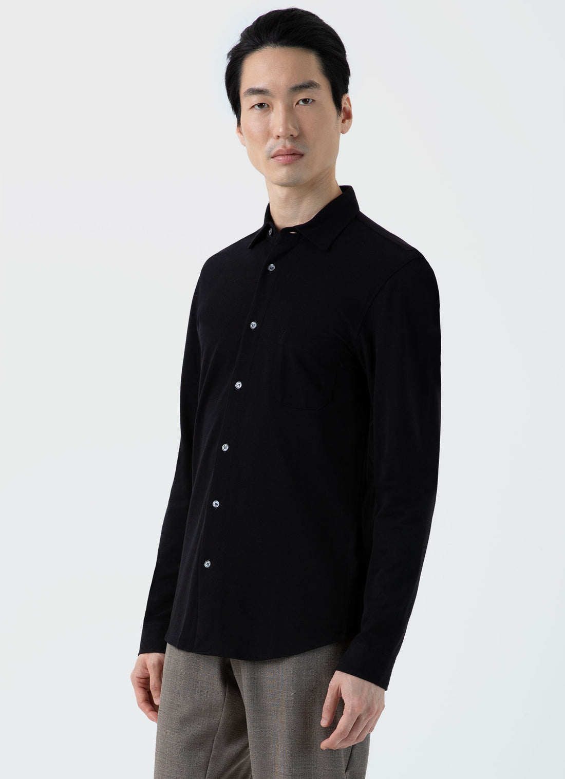 Men's Piqué Shirt in Black