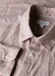 Men's Linen Shirt in Light Brown
