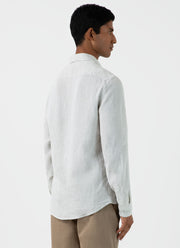 Men's Linen Shirt in Oatmeal Melange