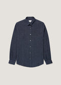 Men's Linen Shirt in Navy Melange