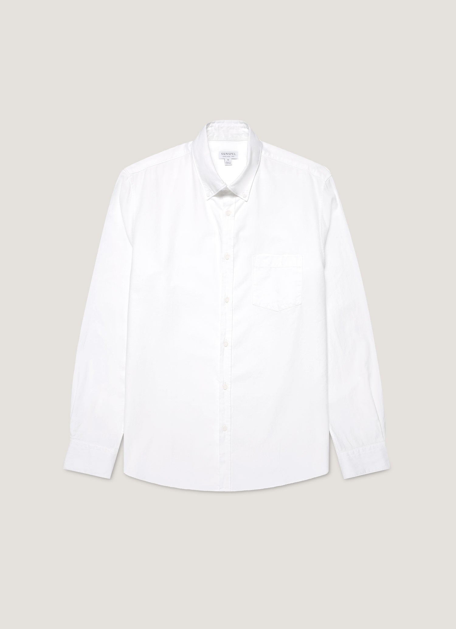 Men's Button Down Oxford Shirt in White | Sunspel