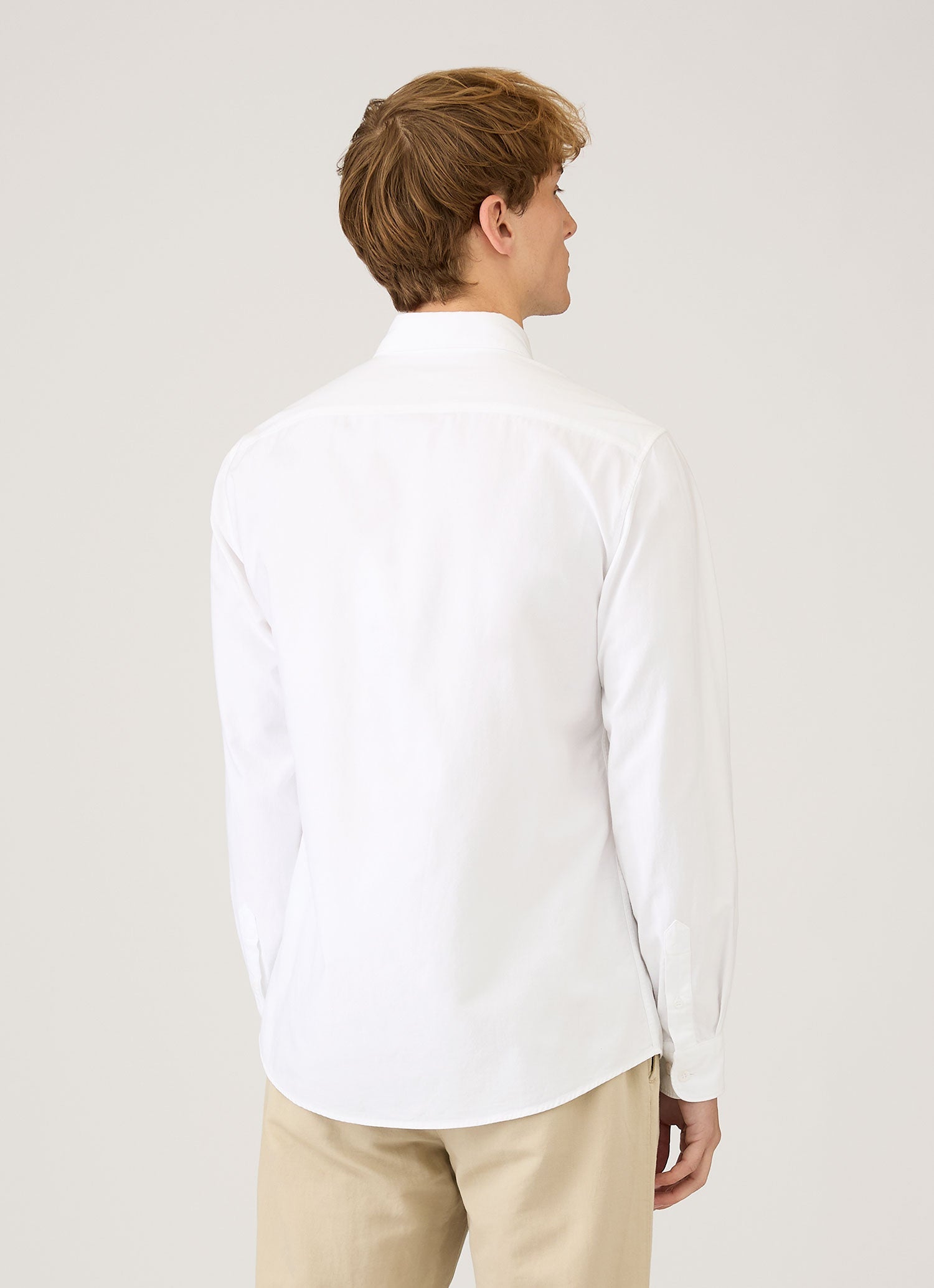 Men's Button Down Oxford Shirt in White | Sunspel
