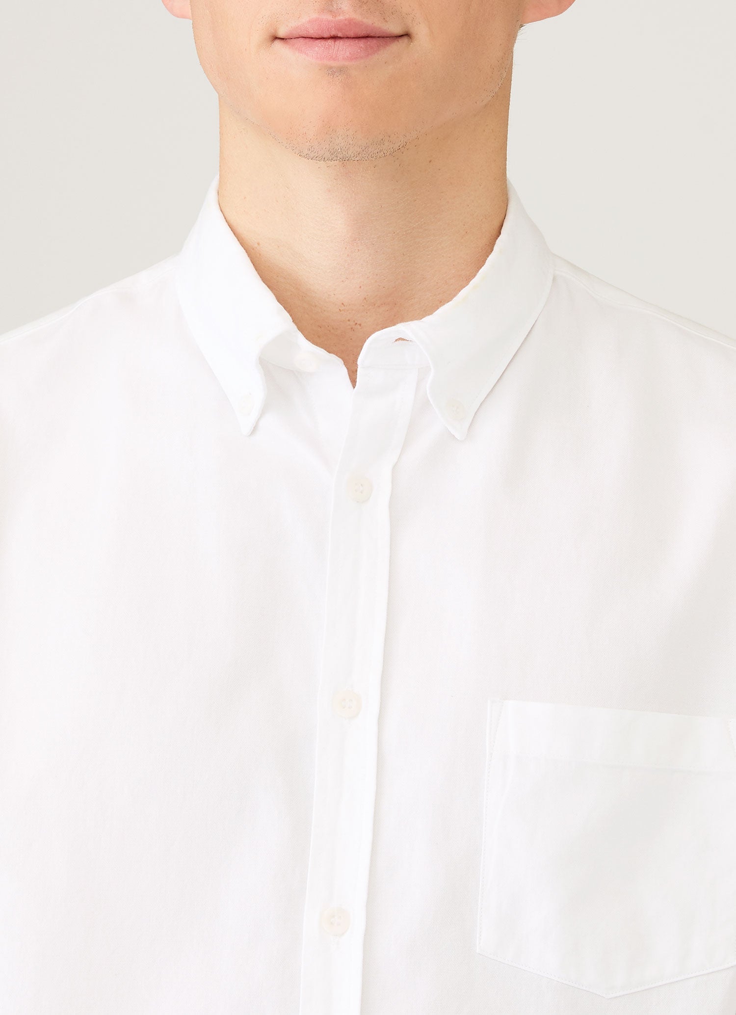 Men's Button Down Oxford Shirt in White | Sunspel