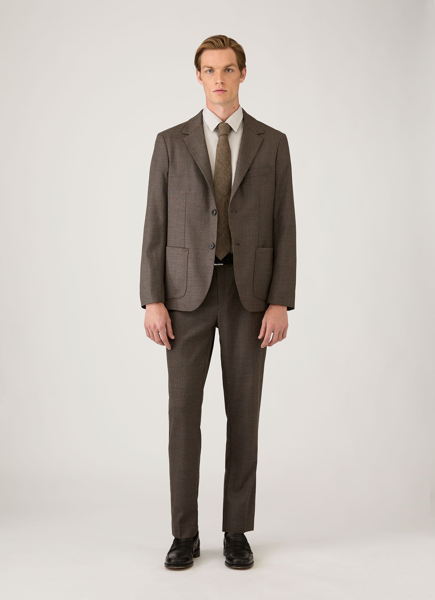 Men's Cotton Cashmere Shirt in Ash | Sunspel