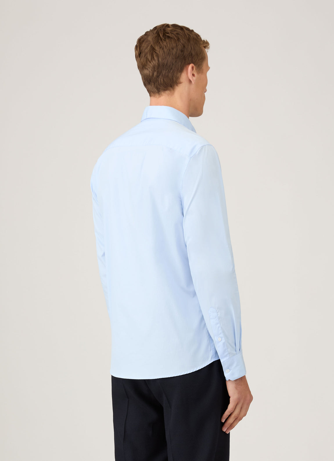 Men's Cotton Stretch Shirt in Light Blue