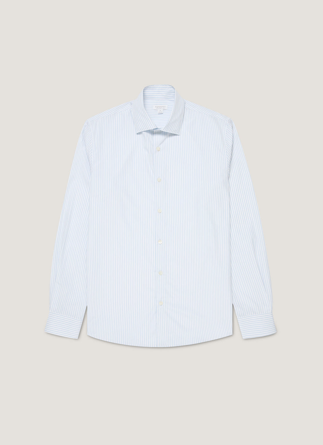 Men's Smart Poplin Shirt in White/Light Blue