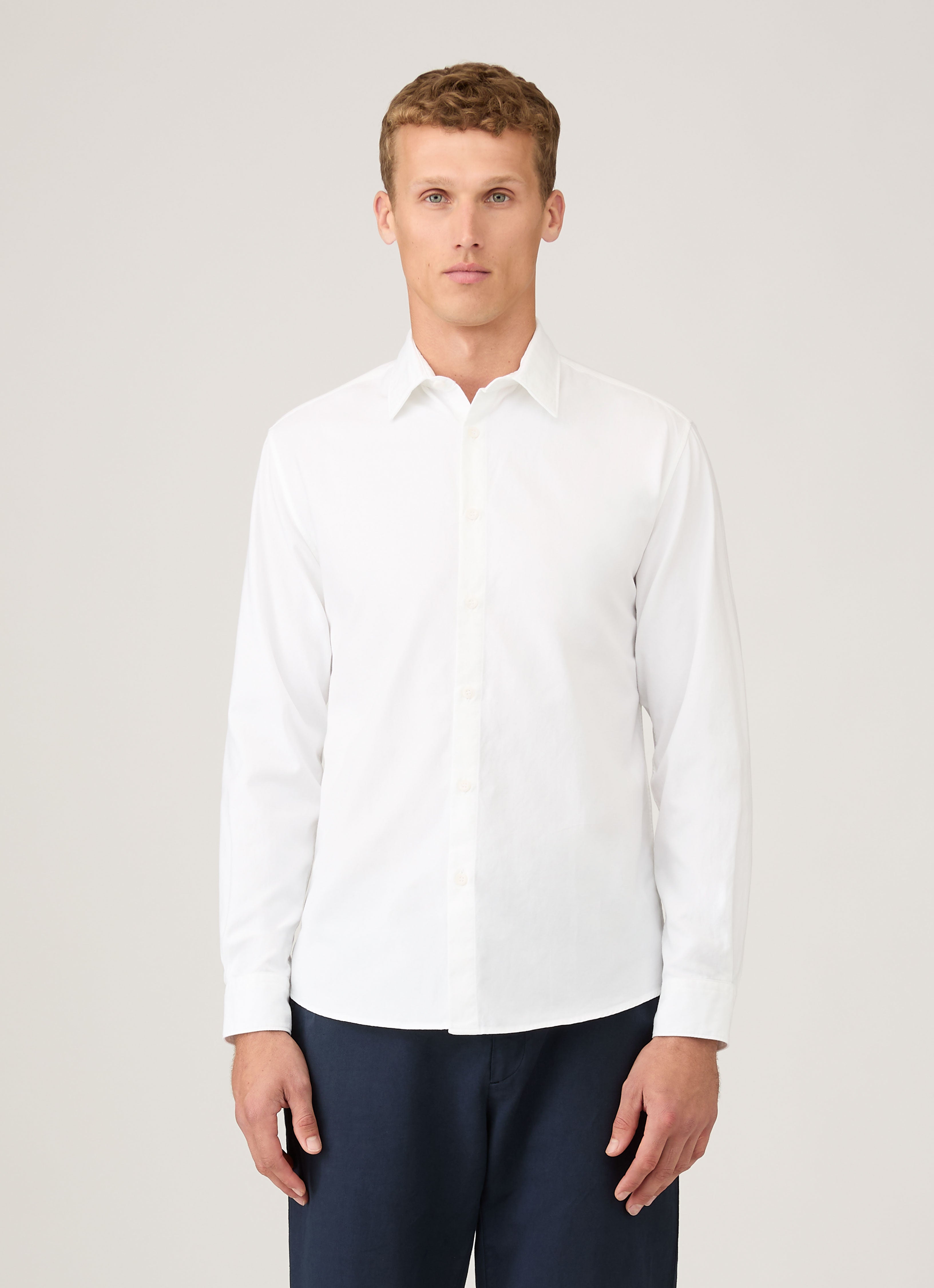 Men's Oxford Shirt in White | Sunspel