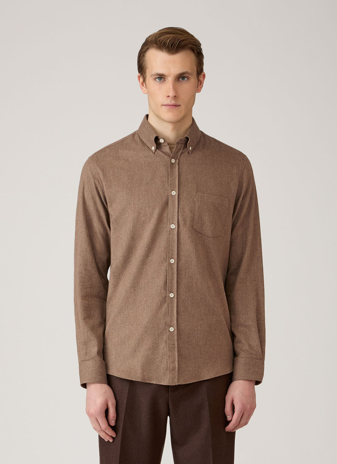 Men's Button Down Flannel Shirt in Cedar
