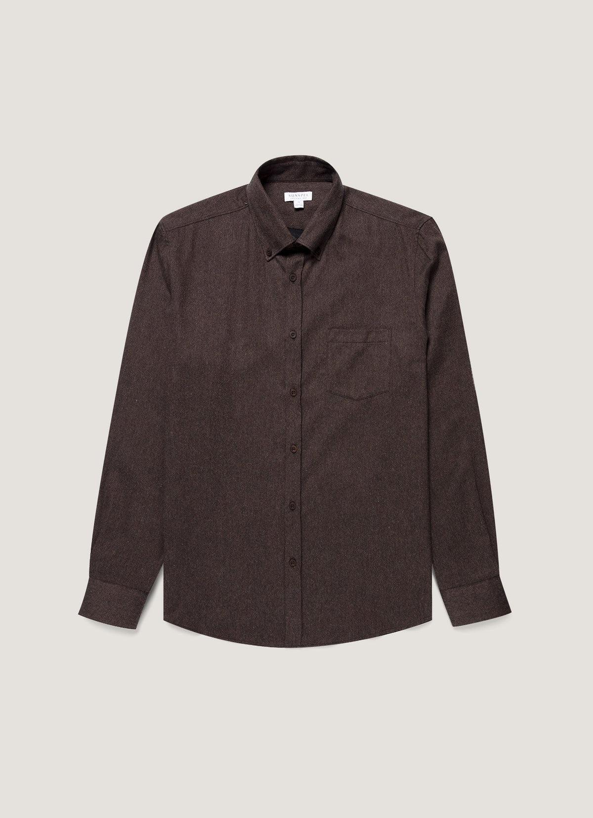 Men's Button Down Flannel Shirt in Dark Chocolate