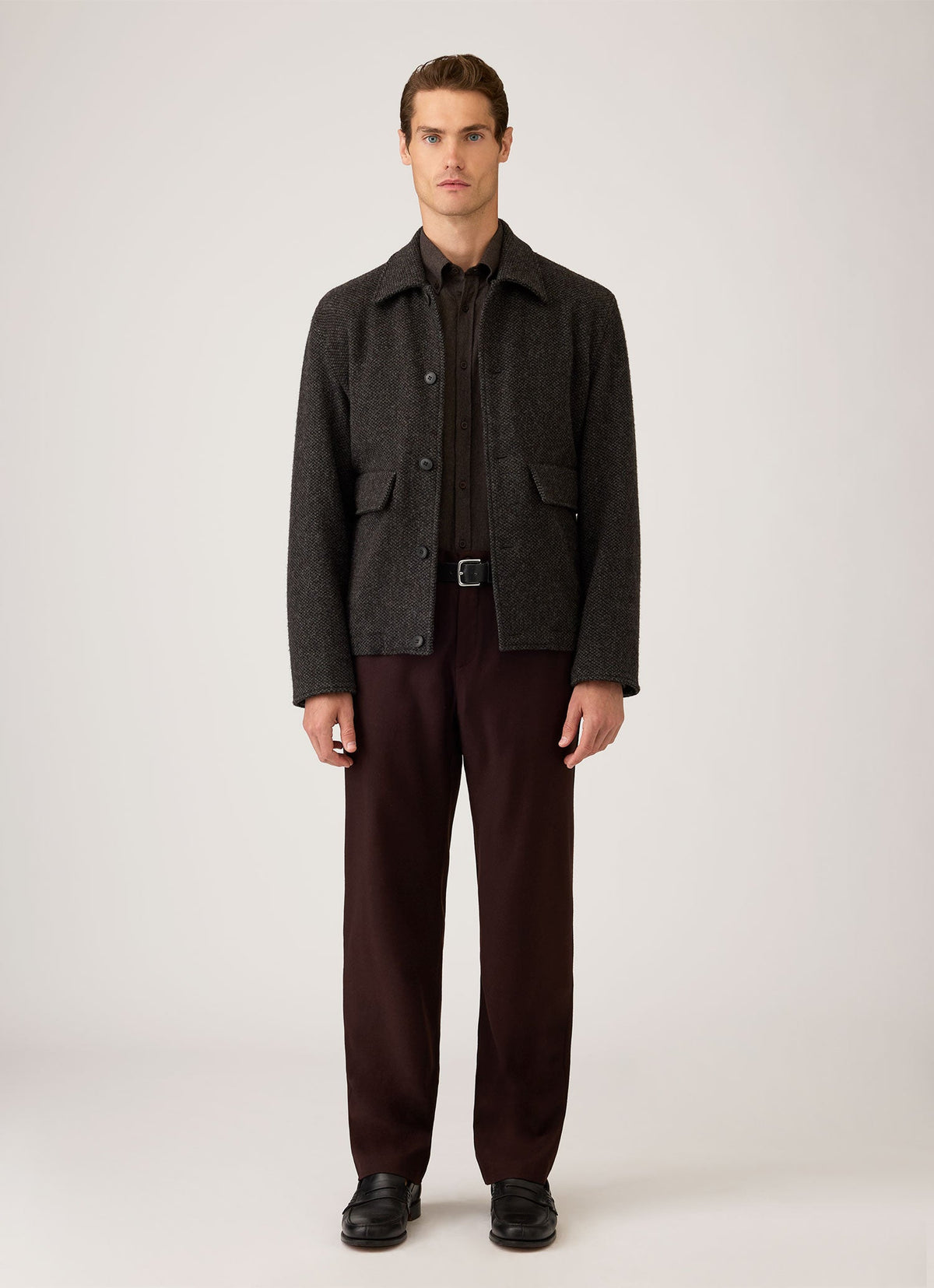 Men's Button Down Flannel Shirt in Dark Chocolate