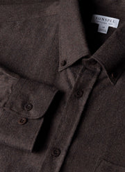 Men's Button Down Flannel Shirt in Dark Chocolate