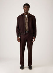 Men's Button Down Flannel Shirt in Chestnut Small Melton Check