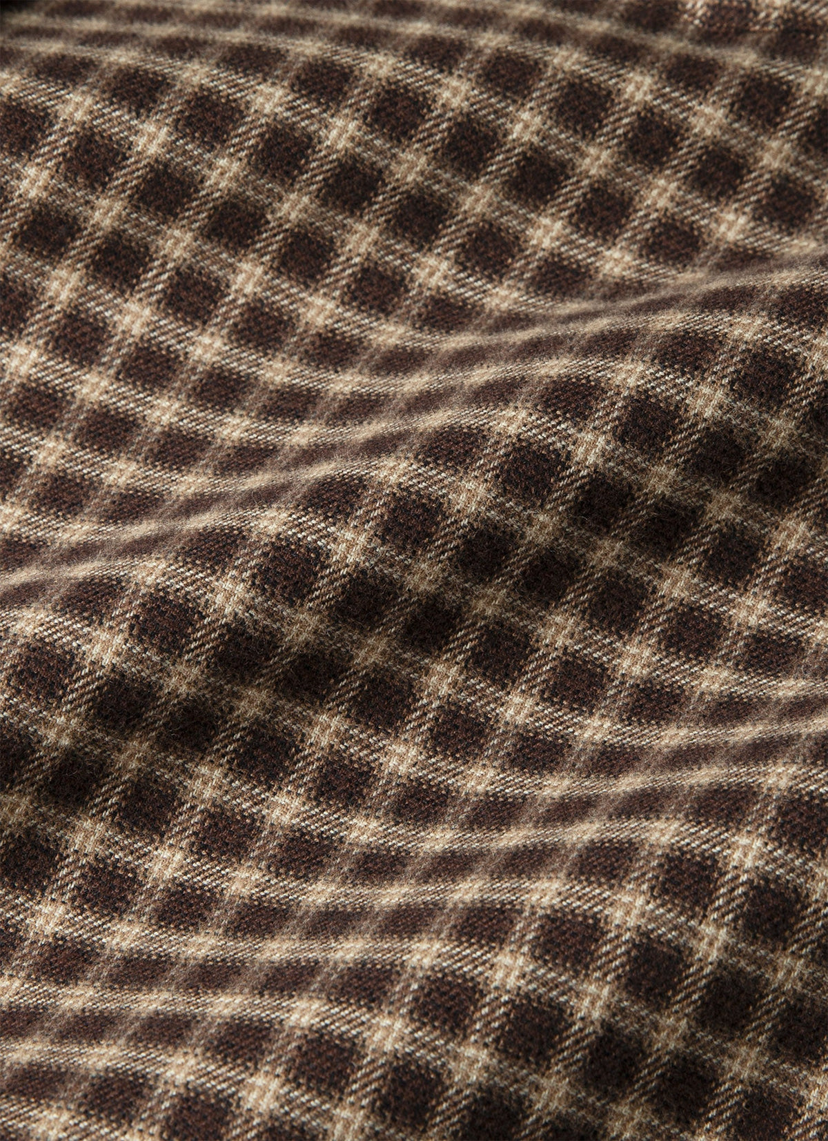 Men's Button Down Flannel Shirt in Chestnut Small Melton Check