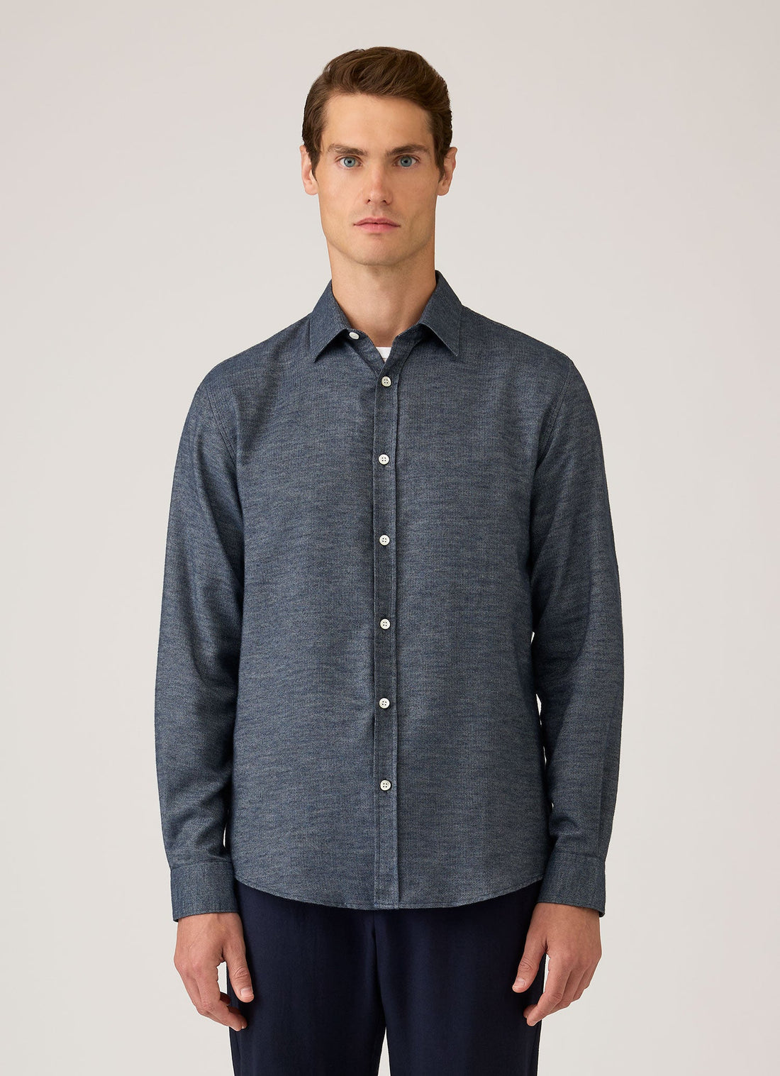 Cotton Cashmere Herringbone Shirt