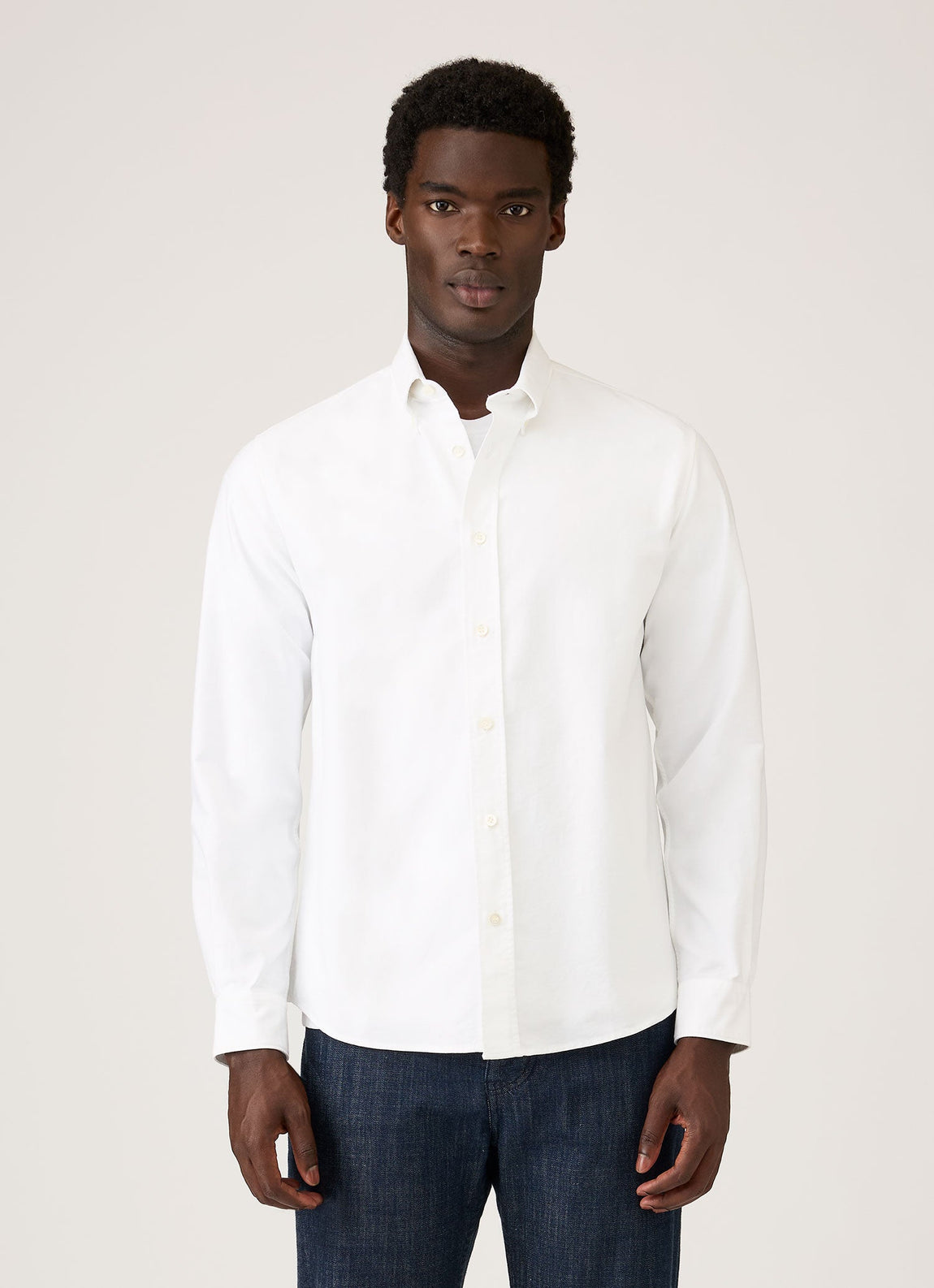 Men's Button Down Oxford Shirt in White