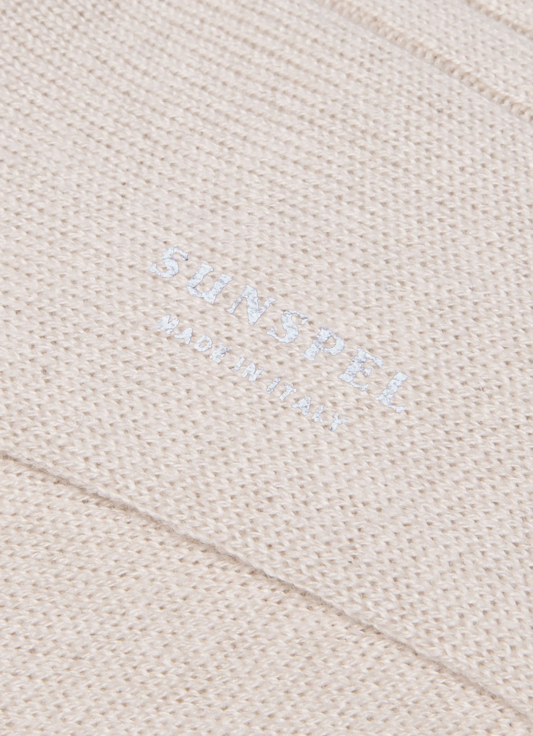 Men's Cashmere Ribbed Socks in Natural | Sunspel