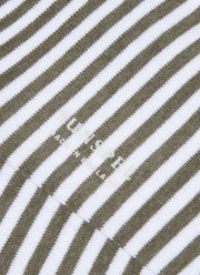 Men's Cotton Socks in Hunter Green/Ecru English Stripe