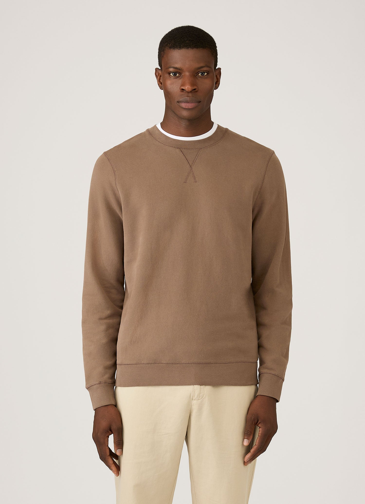 Men's Loopback Sweatshirt in Dark Cedar | Sunspel