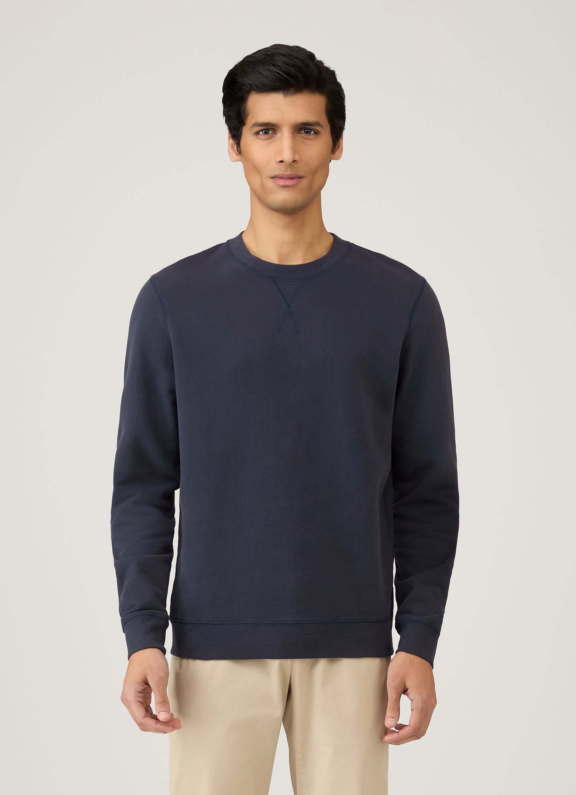 Men's Loopback Sweatshirt in Navy | Sunspel