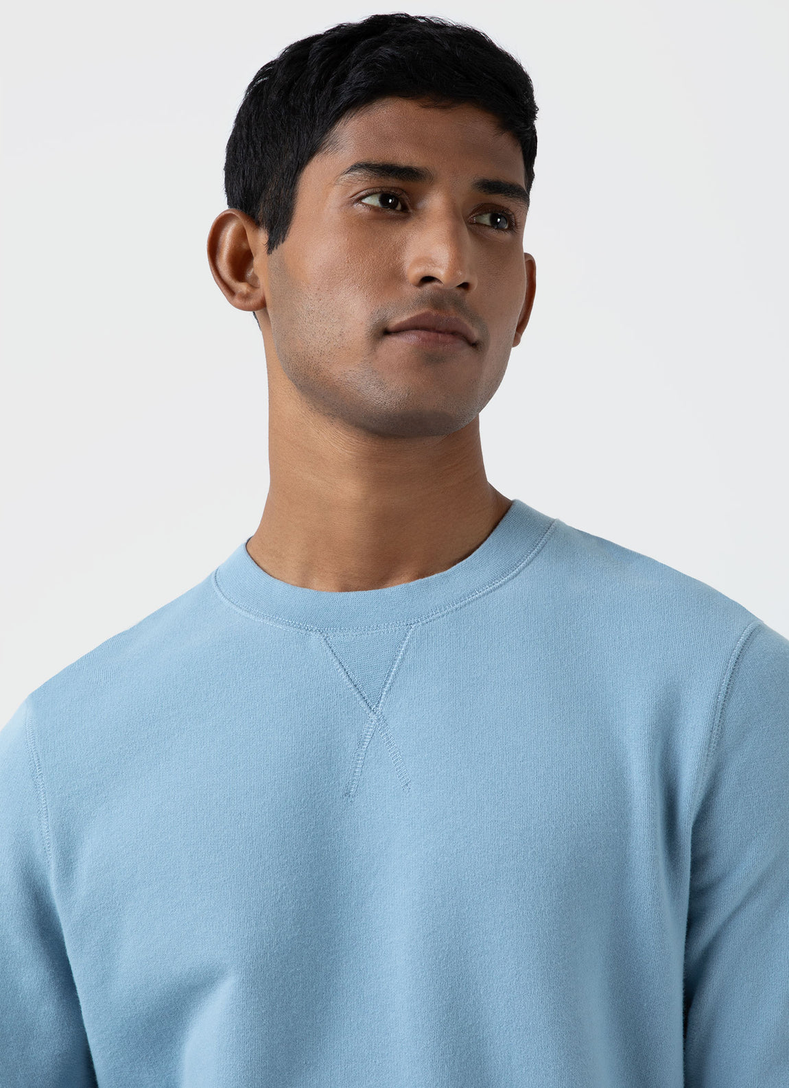 Men's Loopback Sweatshirt in Sky Blue | Sunspel