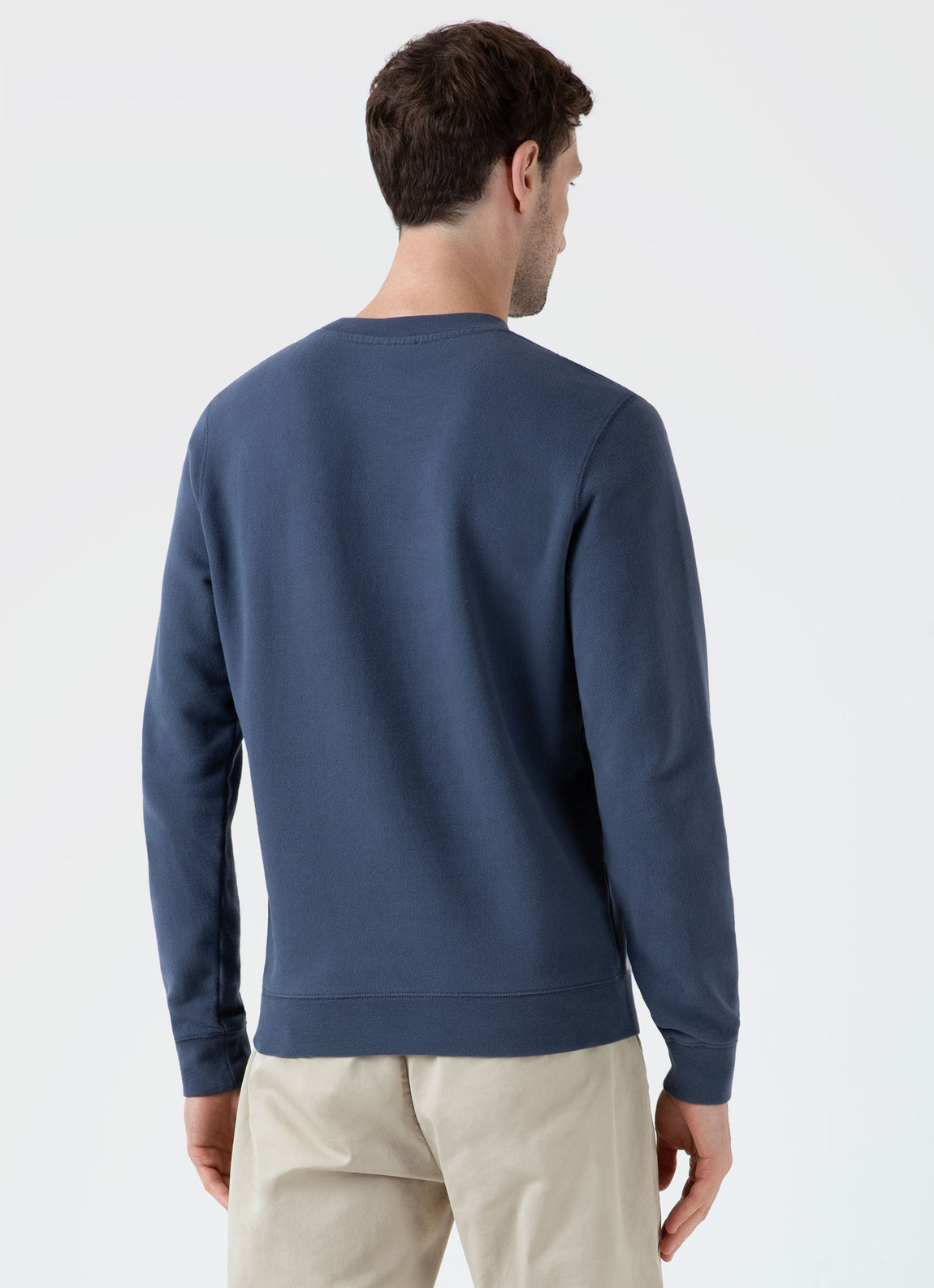 Men's Loopback Sweatshirt in Slate Blue | Sunspel