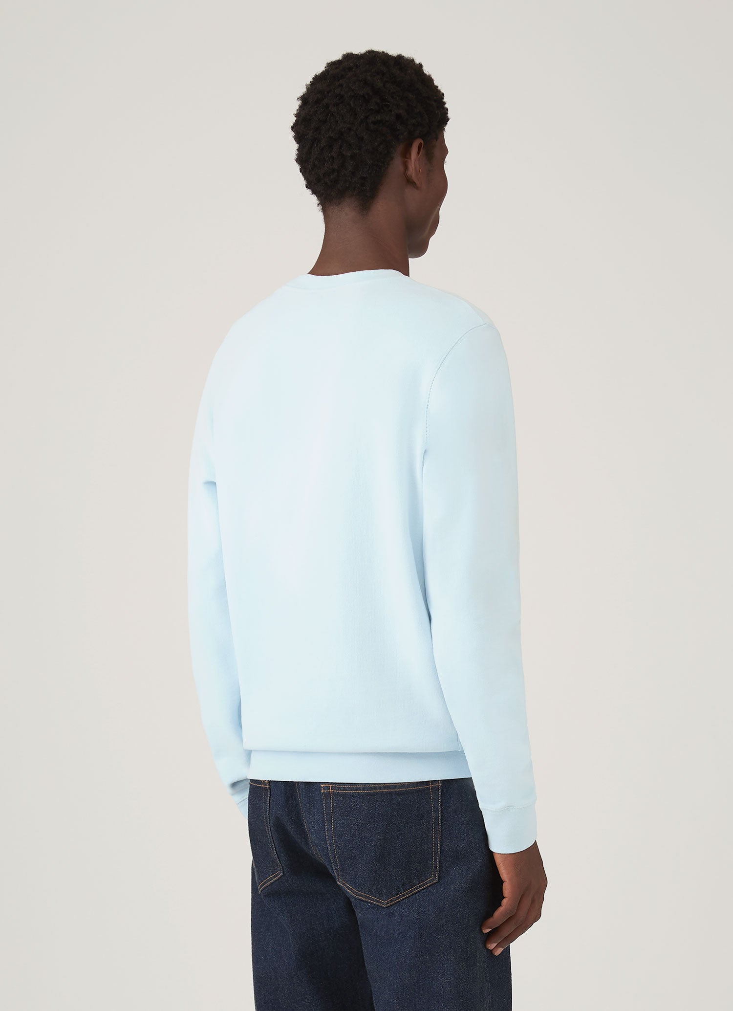 Men's Loopback Sweatshirt in Frost Blue | Sunspel