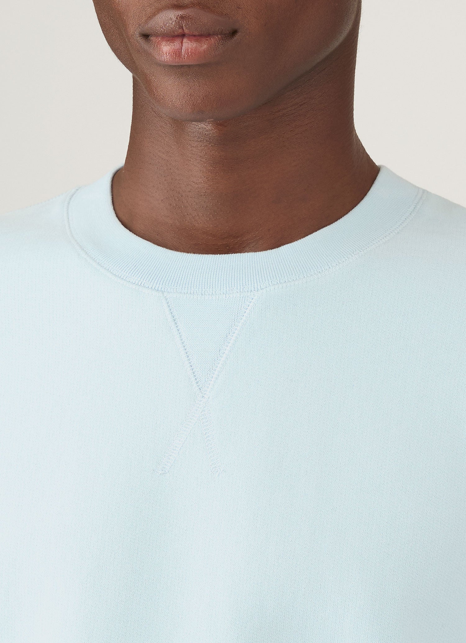 Men's Loopback Sweatshirt in Frost Blue | Sunspel