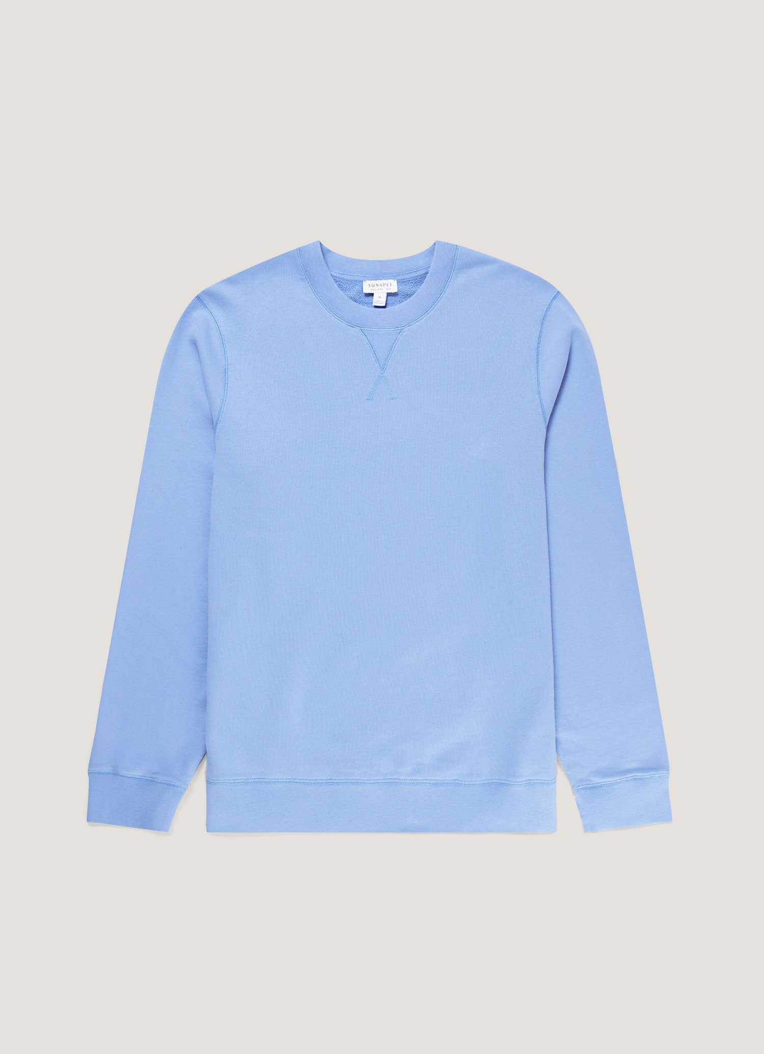 Men's Loopback Sweatshirt in Azure Blue | Sunspel