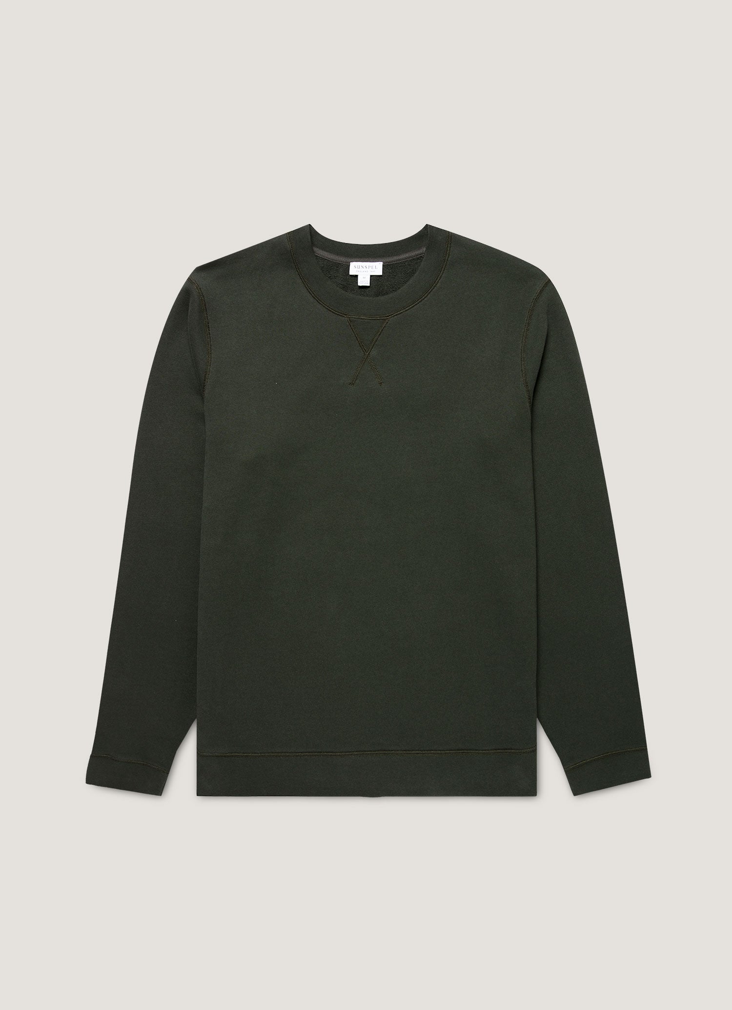 Men's Loopback Sweatshirt in Dark Green | Sunspel