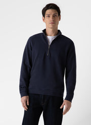 Men's Half Zip Loopback Sweatshirt in Navy