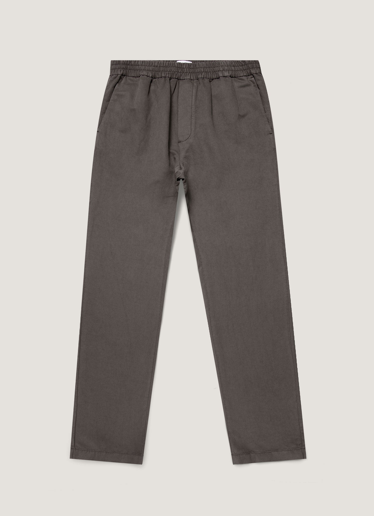 Men's Cotton Linen Drawstring Trouser in Charcoal | Sunspel