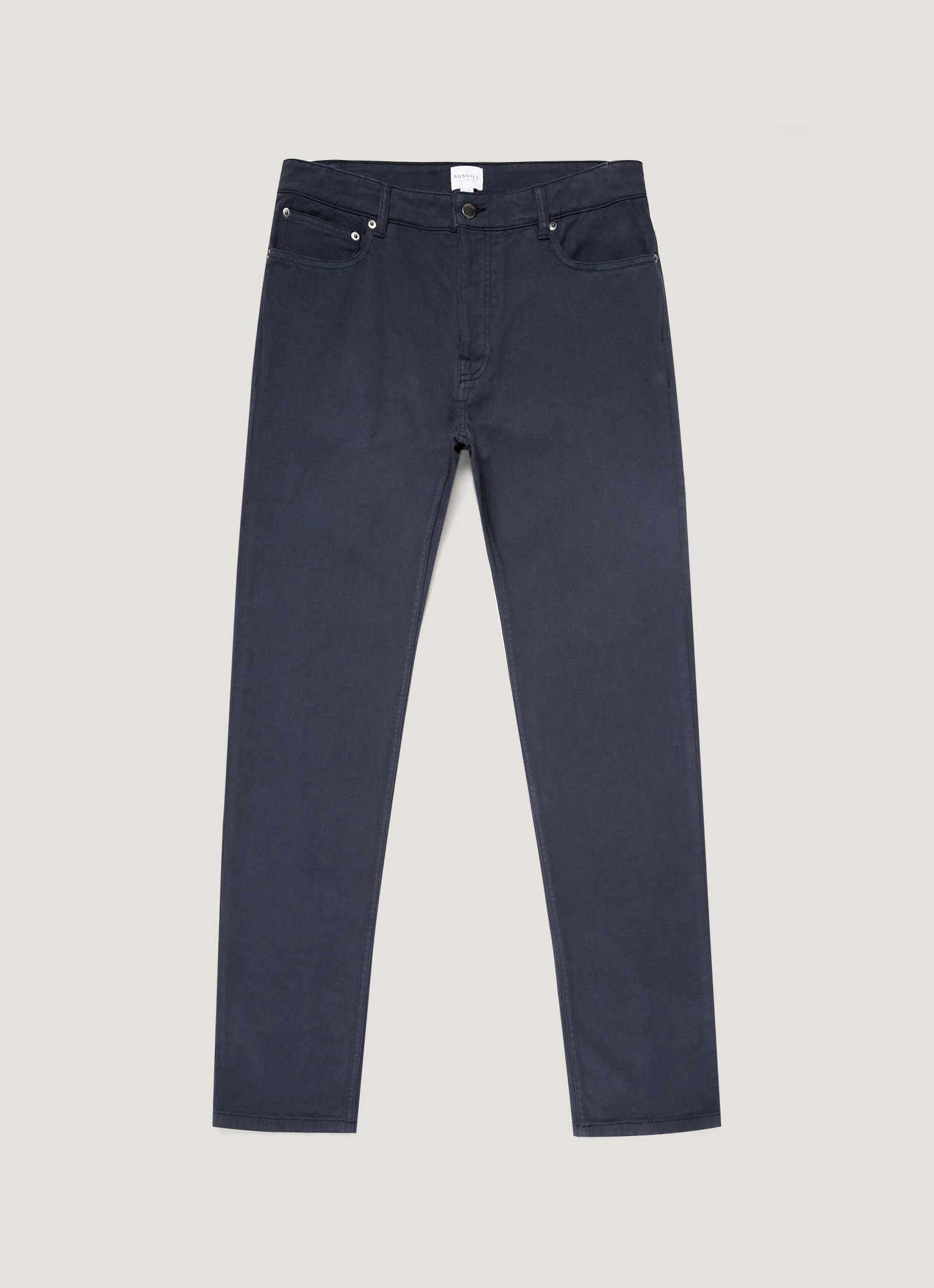 Men's Cotton Drill 5 Pocket Trouser in Navy | Sunspel