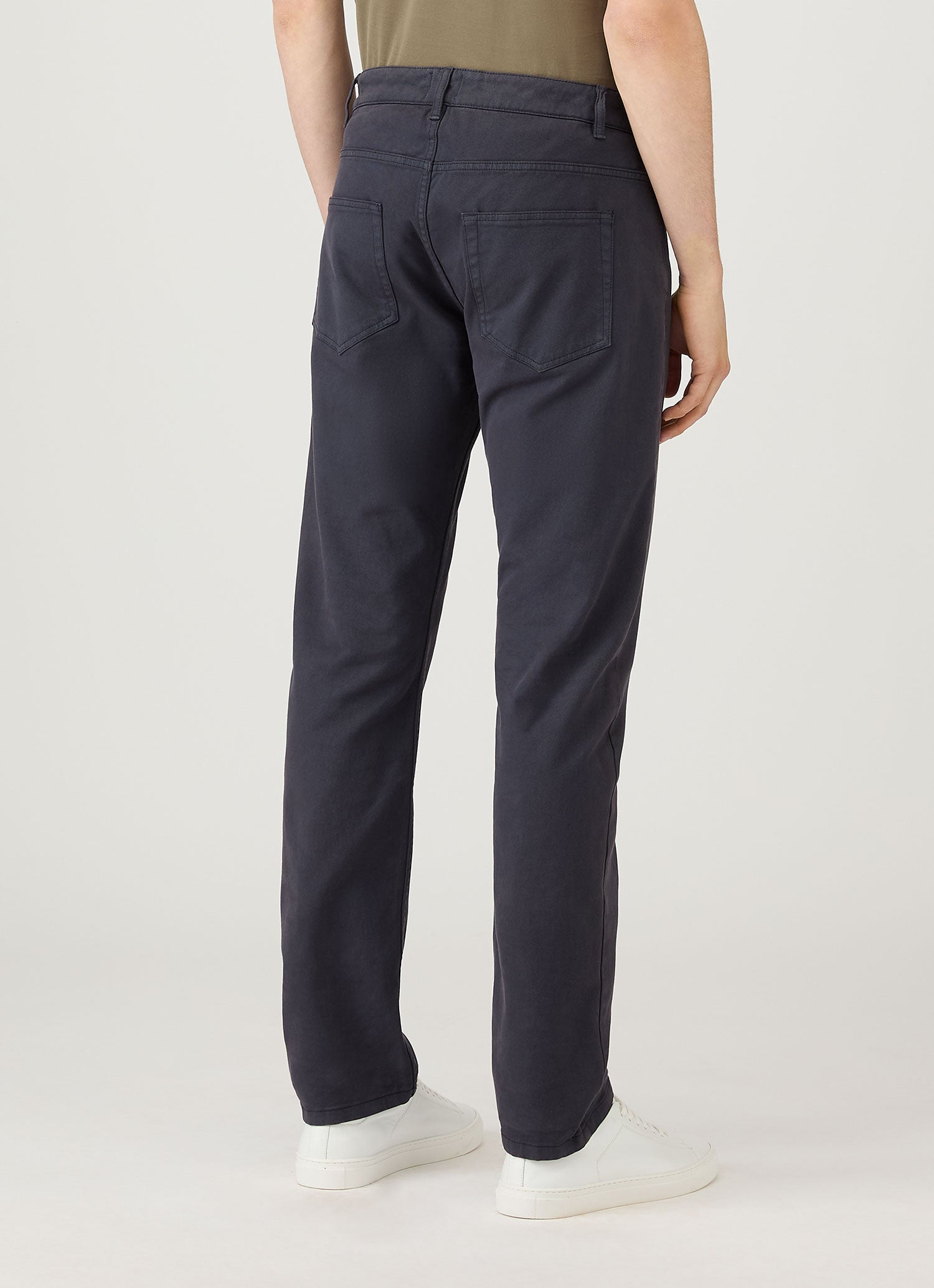 Men's Cotton Drill 5 Pocket Trouser in Navy | Sunspel