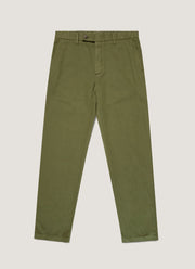 Men's Cotton Linen Two-Piece Suit in Deep Olive
