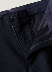 Men's Seersucker Wool Trouser in Navy