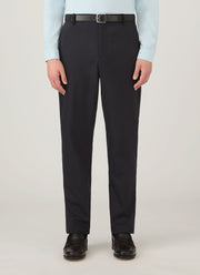 Men's Wool Cashmere Flannel Trouser in Navy