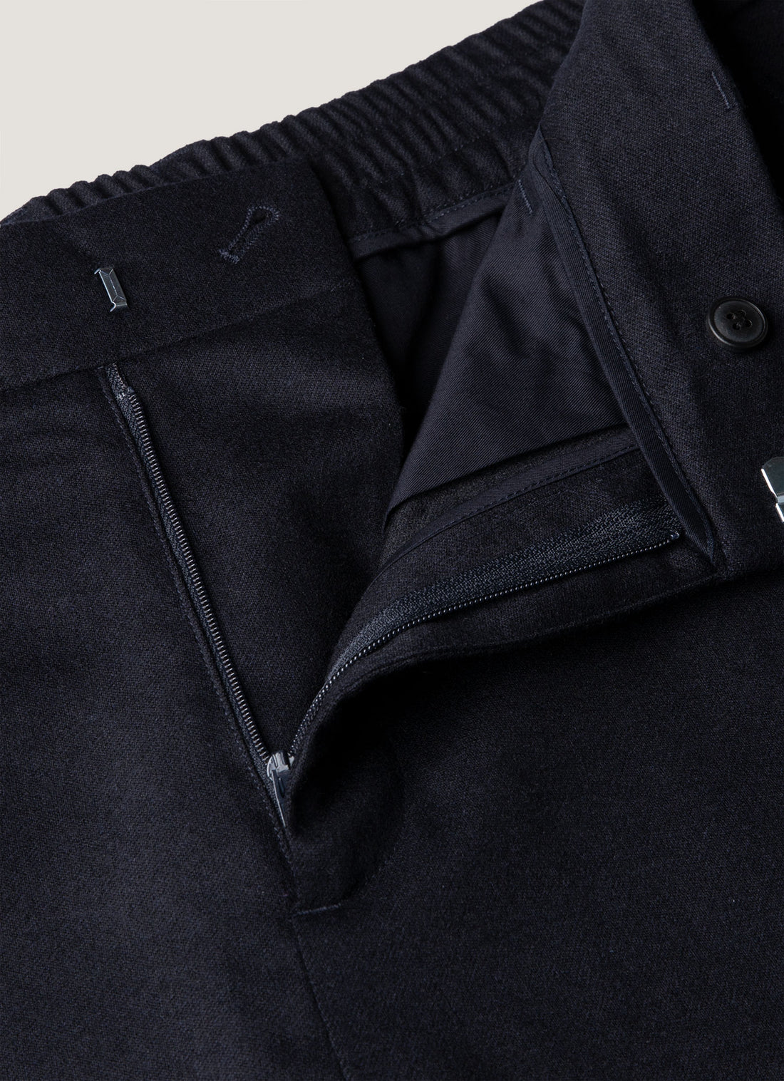 Men's Wool Cashmere Flannel Trouser in Navy