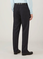 Men's Wool Cashmere Flannel Trouser in Navy