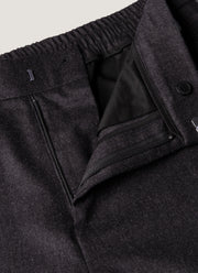 Men's Wool Cashmere Flannel Trouser in Charcoal Melange