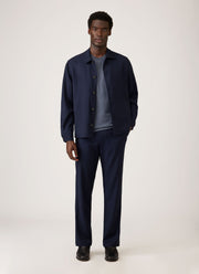 Men's Wool Twill Trouser in Navy