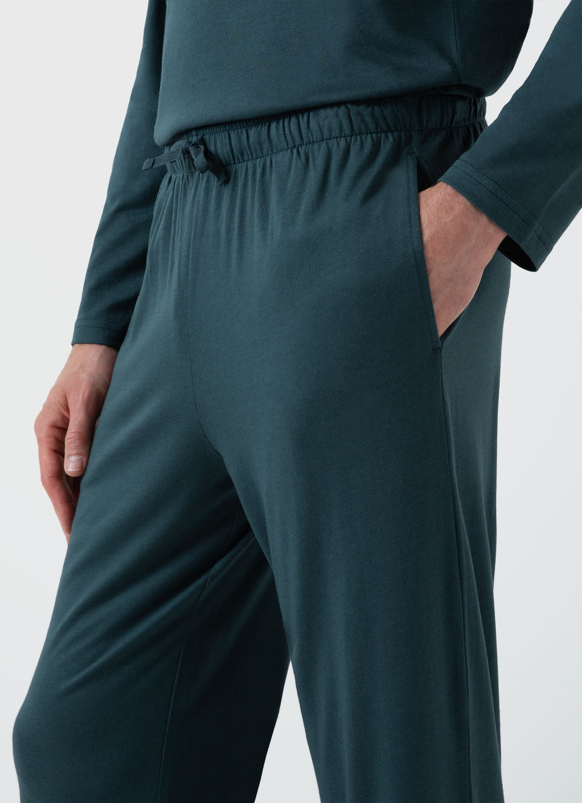 Men's Cotton Modal Lounge Pant in Peacock | Sunspel