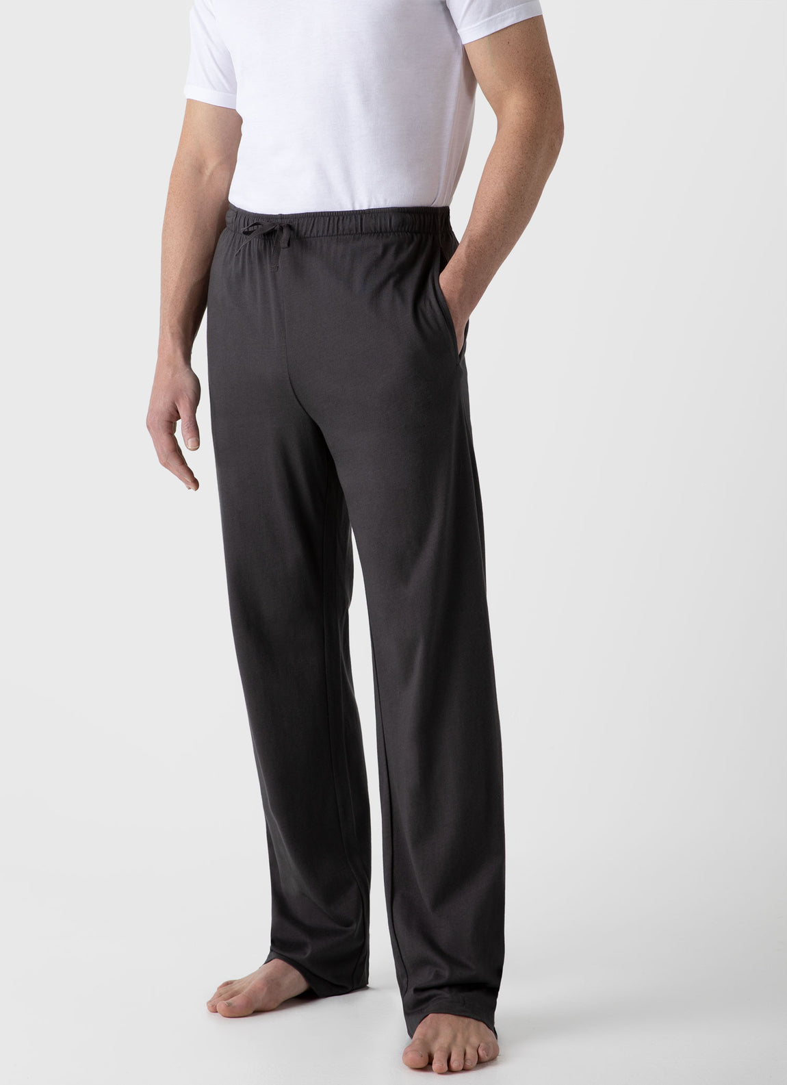 Men's Cotton Modal Lounge Pant in Charcoal | Sunspel